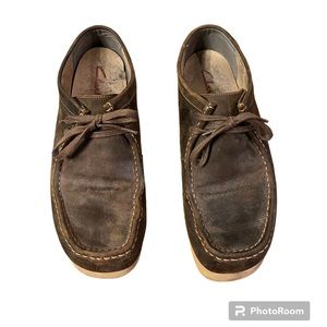 Clarks Men’s Stinson Brown Suede Leather Low Top Loafer Boot Size 13